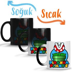 Süper Mario Piranha Planta Sihirli Porselen Kupa