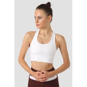 Superstacy Beyaz Cross Strap Kadın Spor Büstiyer