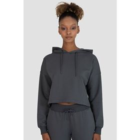Superstacy Lisa Oversize Füme Crop Hoodie