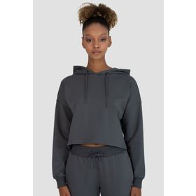 Superstacy Lisa Oversize Füme Crop Hoodie