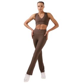 Superstacy Nichole Flare Yüksek Bel Acı Kahve Kadın Spor Tayt