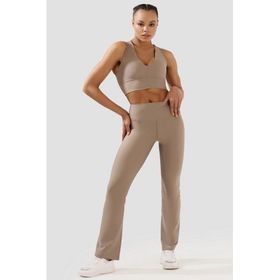 Superstacy Nichole Flare Yüksek Bel Taş Rengi Spor Tayt