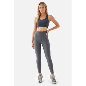 Superstacy Peggy Yüksek Bel File Cepli Füme Kadın Spor Tayt