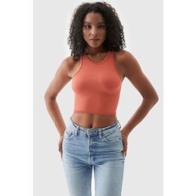 Superstacy Polly Kolsuz Fitilli Kiremit Crop Top