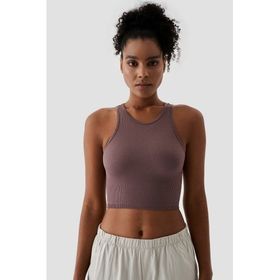 Superstacy Polly Kolsuz Fitilli Koyu Gül Crop Top