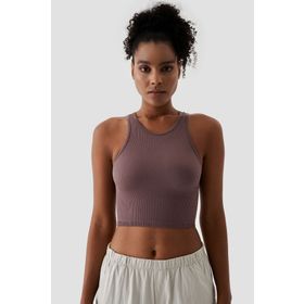 Superstacy Polly Kolsuz Fitilli Koyu Gül Crop Top