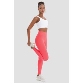 Superstacy V Bel Detaylı Yüksel Bel Neon Pembe Spor Tayt