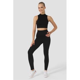 Superstacy Yüksel Bel Dikişsiz Siyah Kadın Spor Tayt