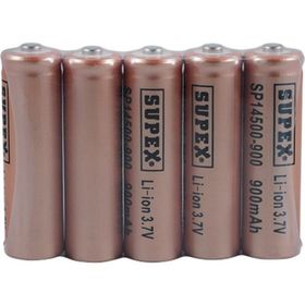Supex 14500-900 3.7v Li-ion Düz Kafa 900mah 5li Paket Düz Kafa Pil