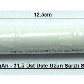 Supex 3.6Volt 2000mAh 3'lü Üst Üste Şarzlı Süpürge Pili