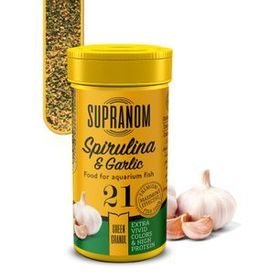 Supranom 21 Spirulina Tüm Balıklar İçin Garlic Green Granul 100 ml Balık Yemi