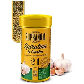 Supranom 21 Spirulina Tüm Balıklar İçin Garlic Green Granul 100 ml Balık Yemi