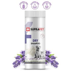 Supravet 150 ml Dry Shampoo Lavanta Özlü Kedi Köpekler için Toz Şampuan