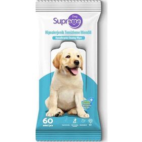 Supreme 60 Adet Kokusuz Hipoalerjenik Köpek Temizleme Mendili