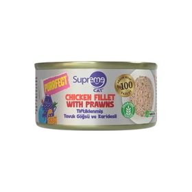 Supreme Cat Purrfect Tiftiklenmiş Tavuk Göğsü ve Karidesli 70 gr Yetişkin Kedi Konservesi