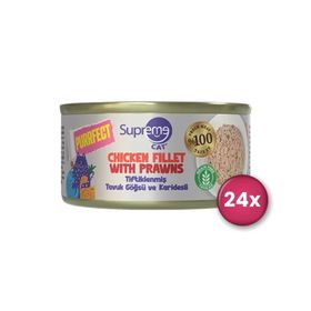 Supreme Cat Purrfect Tiftiklenmiş Tavuk Göğsü ve Karidesli 70 gr Yetişkin Kedi Konservesi
