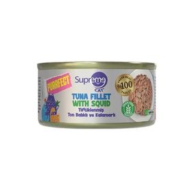Supreme Cat Purrfect Tiftiklenmiş Ton Balıklı ve Kalamarlı 70 gr Yetişkin Kedi Konservesi