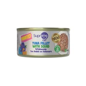 Supreme Cat Purrfect Tiftiklenmiş Ton Balıklı ve Kalamarlı 70 gr Yetişkin Kedi Konservesi