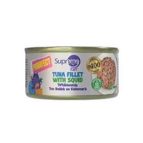 Supreme Cat Purrfect Tiftiklenmiş Ton Balıklı ve Kalamarlı 70 gr Yetişkin Kedi Konservesi