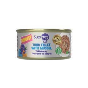 Supreme Cat Purrfect Tiftiklenmiş Ton Balıklı ve Midyeli 70 gr Yetişkin Kedi Konservesi