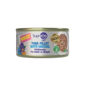 Supreme Cat Purrfect Tiftiklenmiş Ton Balıklı ve Midyeli 70 gr Yetişkin Kedi Konservesi