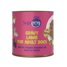 Supreme Dog Sos İçinde Kuzulu 200 gr Mini Irk Yetişkin Köpek Konservesi