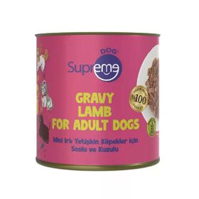 Supreme Dog Sos İçinde Kuzulu 200 gr Mini Irk Yetişkin Köpek Konservesi