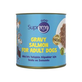 Supreme Dog Sos İçinde Somonlu 200 gr Mini Irk Yetişkin Köpek Konservesi
