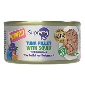 Supreme Tiftiklenmiş Ton Balıklı ve Kalamarlı 70 gr Kedi Maması