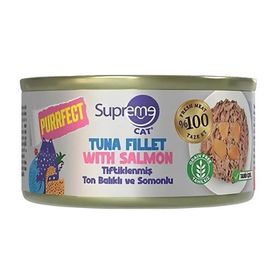 Supreme Tiftiklenmiş Ton Balıklı ve Somonlu 70 gr Kedi Maması