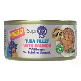 Supreme Tiftiklenmiş Ton Balıklı ve Somonlu 70 gr Kedi Maması