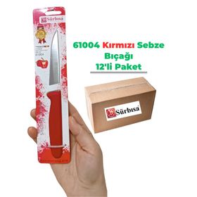 Sürbisa 61004 12 Adet Kırmızı Sebze Bıçağı