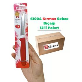 Sürbisa 61004 12 Adet Kırmızı Sebze Bıçağı