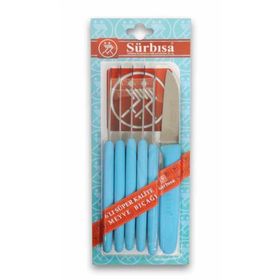 Sürbisa 61007 Turkuaz Saplı 6 Parça Meyve Bıçağı