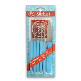 Sürbisa 61007 Turkuaz Saplı 6 Parça Meyve Bıçağı