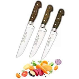 Sürbisa 61010YM-011YM-020YM 3'lü Pimli Ahşap Kasap Seti