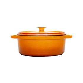 Sürel Aroma Kapak 24 cm Turuncu Yuvarlak Döküm Tencere