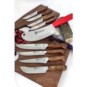 Sürlaz Handmade Reds 9 Parça Bıçak Seti