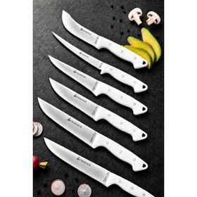 Sürmenox MFT-028 Sürmene Serisi Mutfak Et Ekmek Sebze Salata Fileto Beyaz 6'lı Bıçak Set