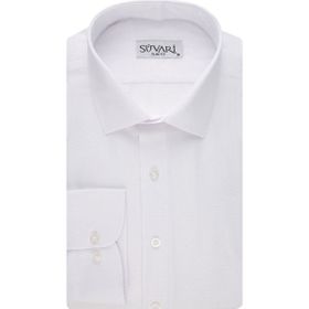 Süvari 1720232 Slim Fit Armür Desenli Beyaz Erkek Gömlek