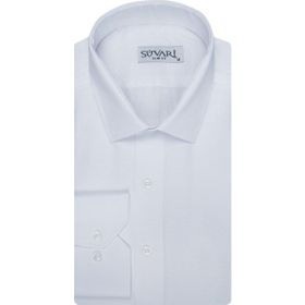 Süvari 1720232 Slim Fit Armür Desenli Beyaz Erkek Gömlek