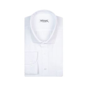 Süvari 1720232 Slim Fit Armür Desenli Beyaz Erkek Gömlek