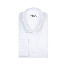 Süvari 1720232 Slim Fit Armür Desenli Beyaz Erkek Gömlek