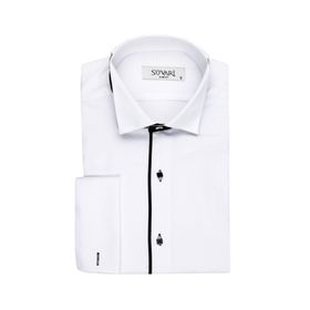 Süvari 17580 Ata Yaka Slim Fit Siyah Çizgili Erkek Gömlek