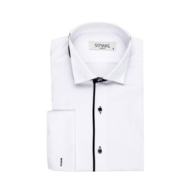 Süvari 17580 Ata Yaka Slim Fit Siyah Çizgili Erkek Gömlek