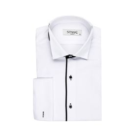 Süvari 17580 Ata Yaka Slim Fit Siyah Çizgili Erkek Gömlek