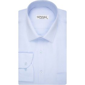 Süvari 20360 Bol Kesim Armür Desenli Mavi Erkek Gömlek