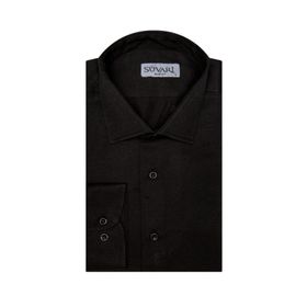 Süvari 71920 Slim Fit Armür Desenli Siyah Erkek Gömlek