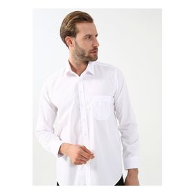 Süvari GM1001400239 Klasik Yaka Düz Beyaz Erkek Gömlek