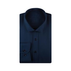 Süvari GM1007100444 Klasik Yaka Slim Fit Düz Mavi Erkek Gömlek